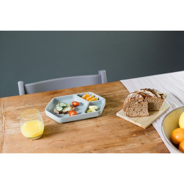 Farfurie pentru copii albastră din silicon 16x25 cm – Kindsgut-image-3