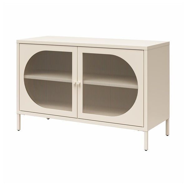 Vitrină crem din metal 100x64x40 cm Luna – Støraa-image-2