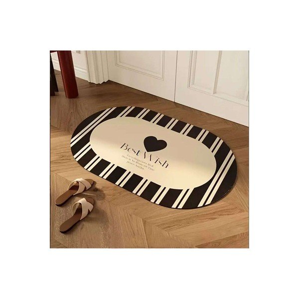 Covoraș de baie negru/crem 60x100 cm Best Wish – Foutastic-image-1