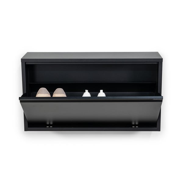 Pantofar negru cu deschidere înclinată/suspendat din metal 75x41x22 cm Billy – Spinder Design-image-3