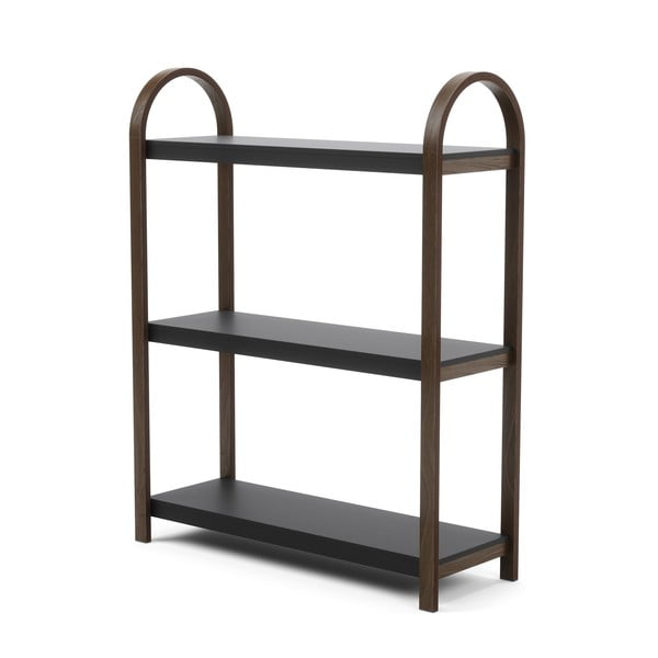 Etajeră neagră/în culoare naturală cu aspect de lemn de nuc 72x90 cm Bellwood – Umbra-image-3