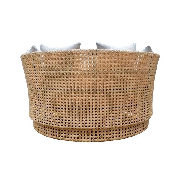 Canapea de grădină albă/în culoare naturală Niva – LDK Garden-image-3
