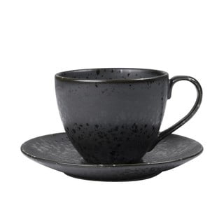 Ceașcă și farfurioară din ceramică Bitz Mensa, negru