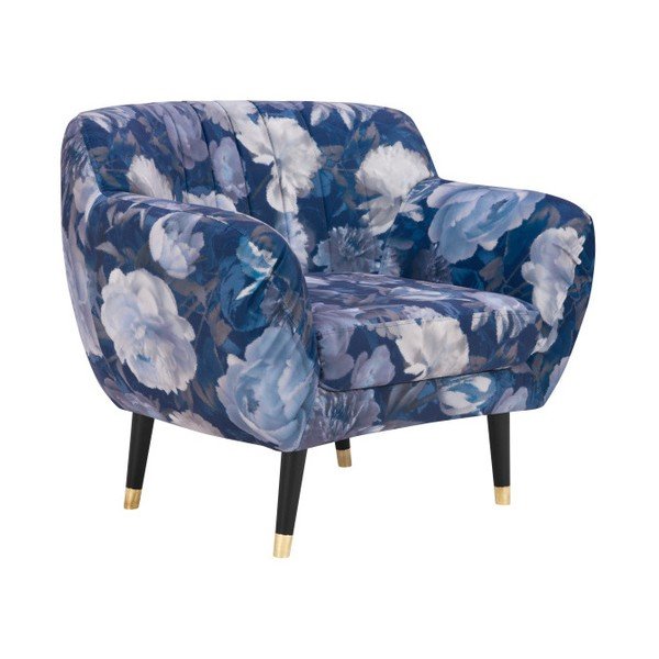 Fotoliu Mazzini Sofas Benito Floral, albastru-image-4