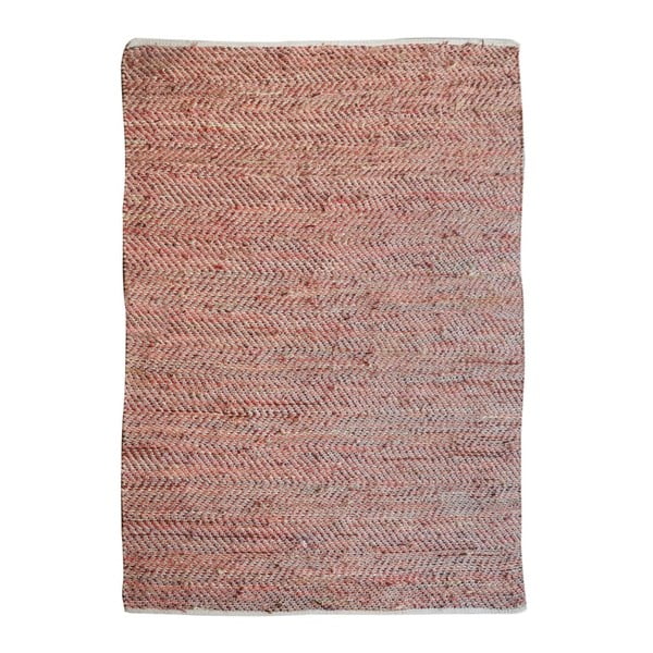 Covor din iută și piele The Rug Republic Stables, 230 x 160 cm, roșu