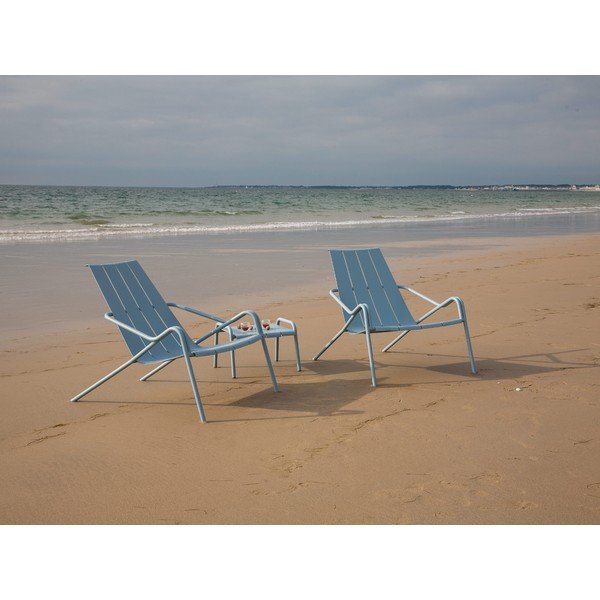 Set mobilier metalic de grădină Ezeis Fleole, albastru-image-1
