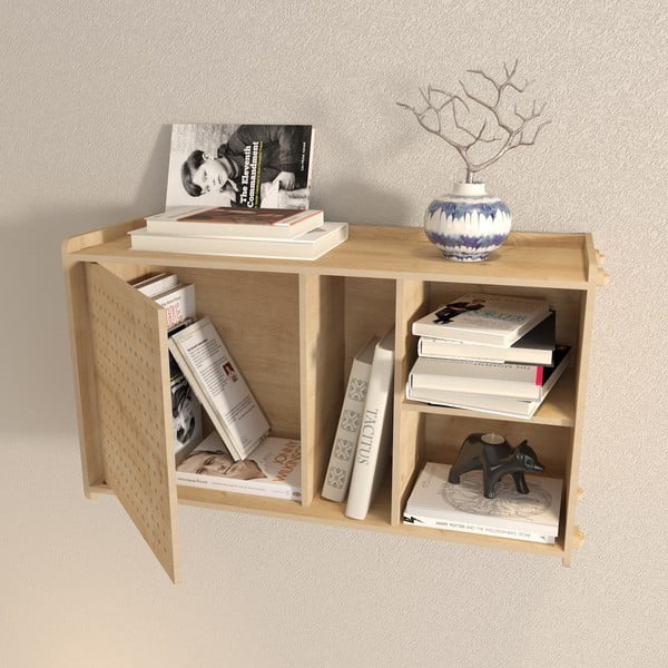 Bibliotecă de perete cu aspect de lemn de stejar 65x30 cm Sima – Kalune Design-image-4