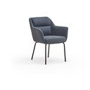 Scaun de living albastru cu cotiere tapițat Sadira – Teulat