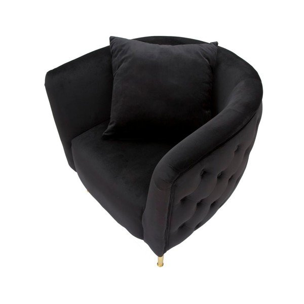 Fotoliu negru cu tapițerie din catifea Bucarest – Mauro Ferretti-image-3