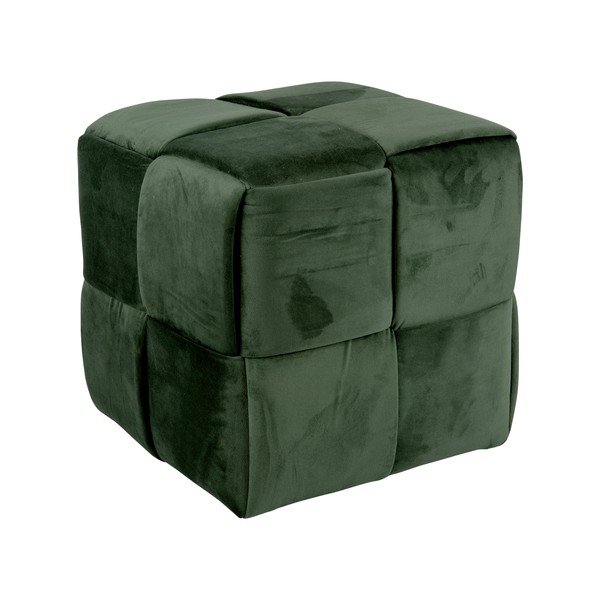 Taburet verde închis cu tapițerie din catifea Weaved – Leitmotiv
