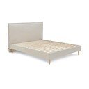 Pat matrimonial 160x200 cm bej tapițat cu somieră Sary – Bobochic Paris