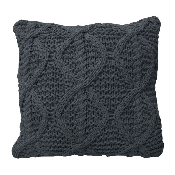 Pernă tricotată  OVERSEAS, 45 x 45 cm, gri antracit 