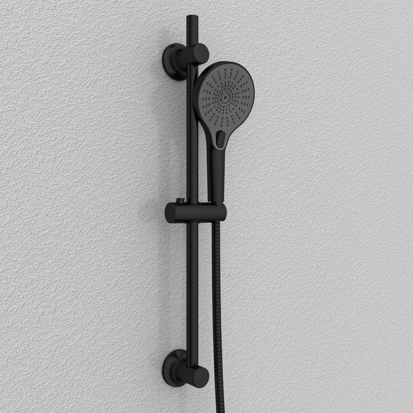 Tijă de duș neagră autoadezivă din oțel inoxidabil 70 cm – Wenko-image-1