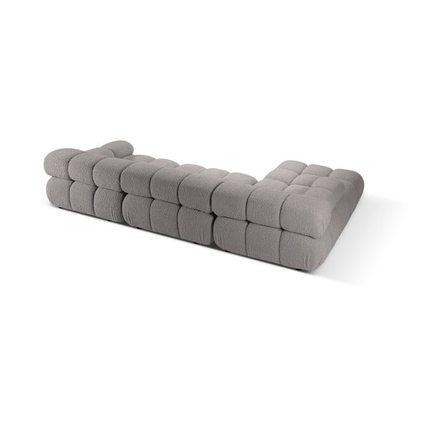 Colțar modular gri deschis cu tapițerie din țesătură bouclé (cu colț pe partea stângă ) Bellis – Micadoni Home-image-4
