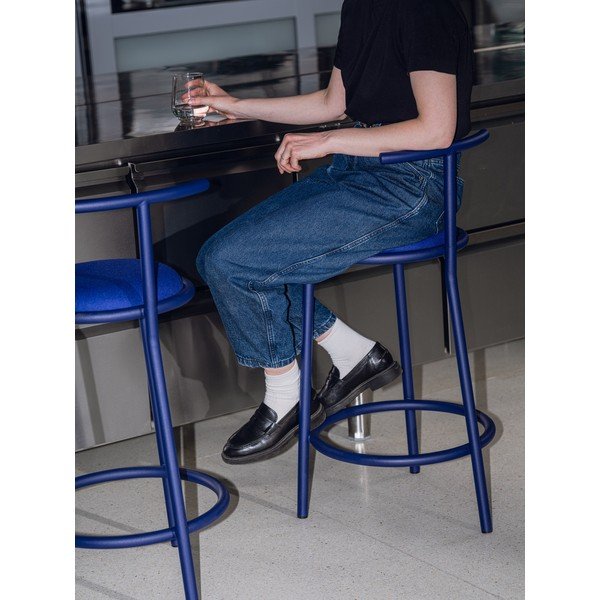 Scaun de bar albastru din metal (înălțime șezut 68 cm) Hogo – noo.ma-image-2