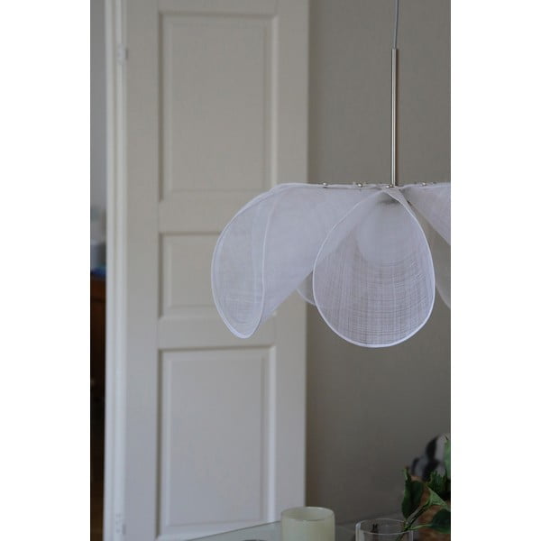 Lustră albă cu abajur din sticlă ø 75 cm Styrka – Markslöjd-image-1