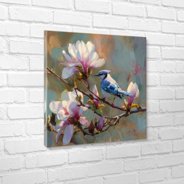 Tablou pe pânză imprimat 32x32 cm Bluejay & Blossom – Styler-image-4