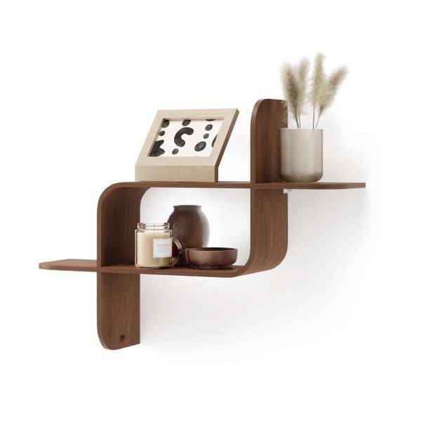 Raft în culoare naturală etajat din lemn masiv de arbore de cauciuc Montage – Umbra-image-3