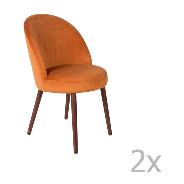 Set 2 scaune Dutchbone Barbara, portocaliu
