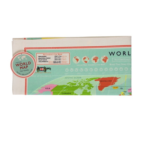 Prosop de bucătărie din bumbac Rex London World Map, 50 x 70 cm-image-3