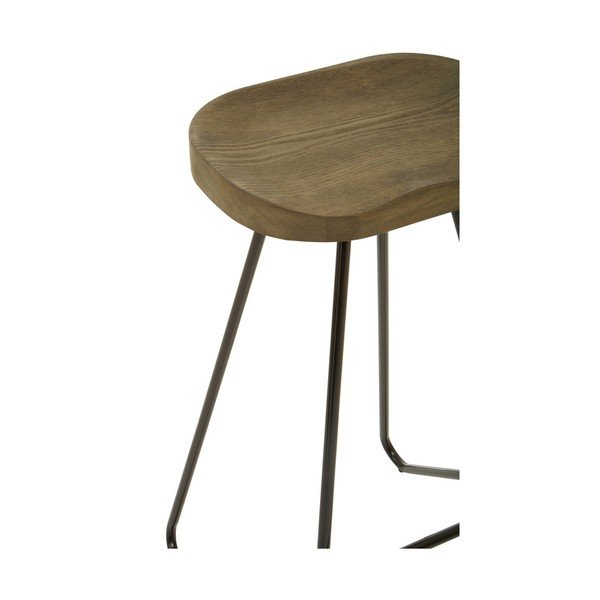 Scaun de bar negru/în culoare naturală din lemn de ulm (înălțime șezut 78 cm) District – Premier Housewares-image-4