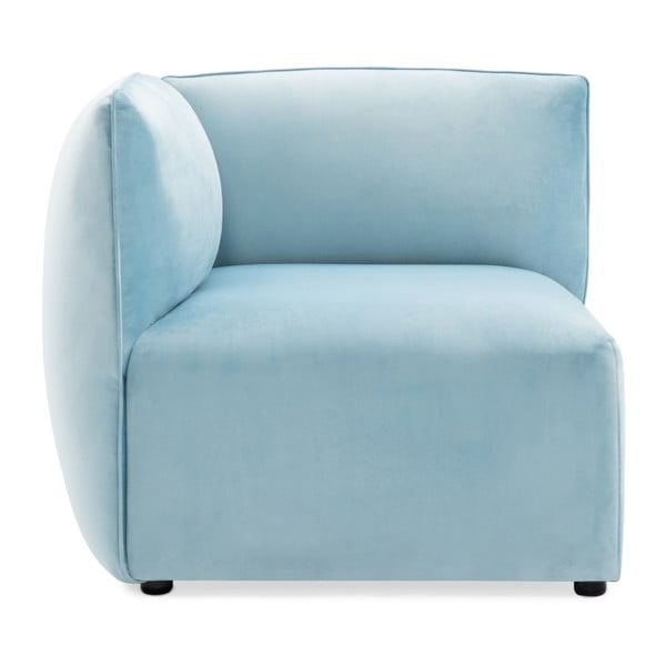 Modul colț stânga pentru canapea Vivonita Velvet Cube, albastru deschis