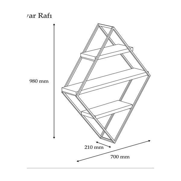 Raft negru/etajat Meho – Kalune Design-image-3