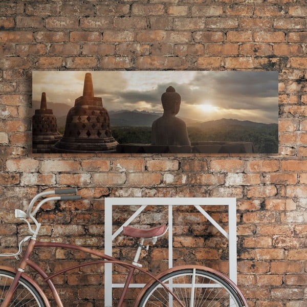 Tablou pe pânză OrangeWallz Buddha View, 52 x 156 cm
