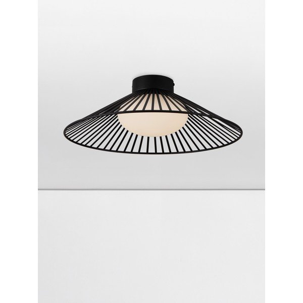 Plafonieră negru-mat LED din metal cu abajur din sticlă Brume – Nova Luce-image-2