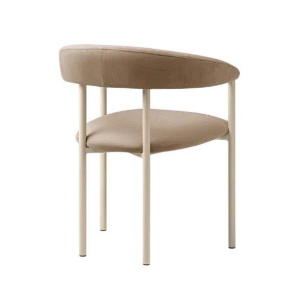 Scaun de living bej/crem cu cotiere tapițat Lea – Micadoni -image-2
