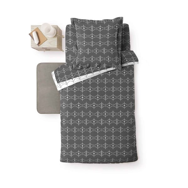 Husă de pilotă gri închis din bumbac pentru pat de o persoană 140x200 cm Aristide – douceur d'intérieur