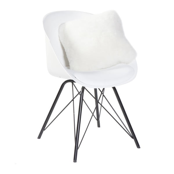  Pernă din blană cu fir scurt pentru scaun Woooly Icelandic, alb