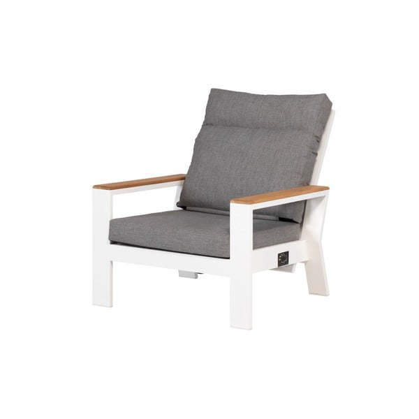 Fotoliu de grădină alb/gri din metal Valerie – Exotan-image-3