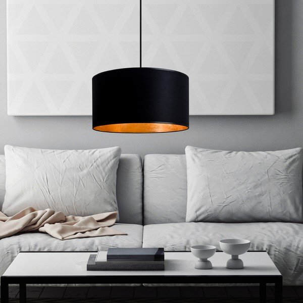Lustră cu interior auriu Sotto Luce Mika, ∅ 36 cm, negru-image-2
