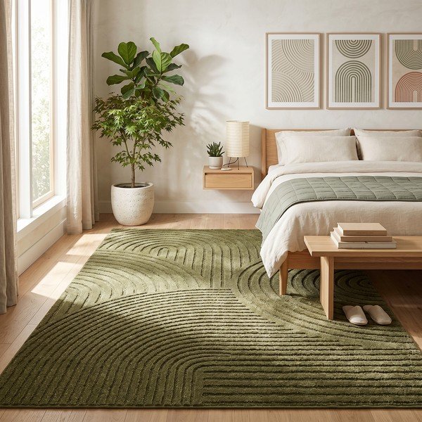 Covor verde închis 160x230 cm Whirl – ESTE-image-3