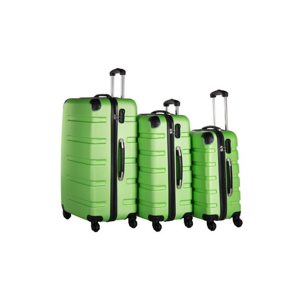Set 3 trolere Packenger Koffer, verde