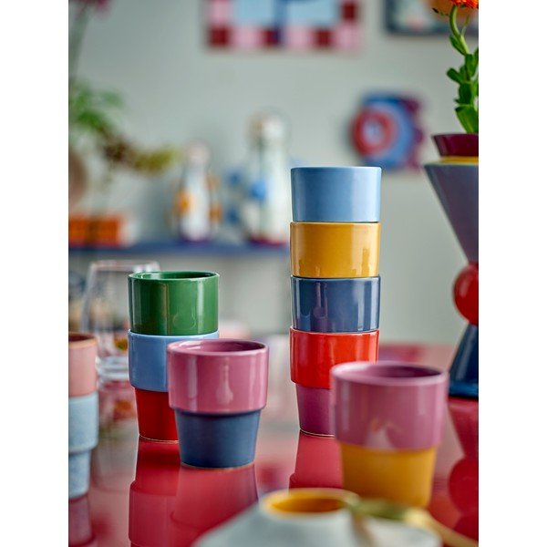 Cești 4 buc. pentru cappuccino din gresie ceramică 150 ml Ewan – Bloomingville-image-3