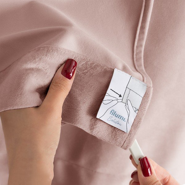 Draperie roz-deschis dimout (semi-opacă) din catifea 265x175 cm Velto – Filumi-image-3