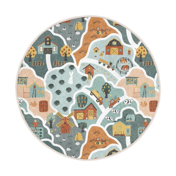 Covor de joacă pentru copii lavabil ø80 cm Farmer's Life – Mila Home