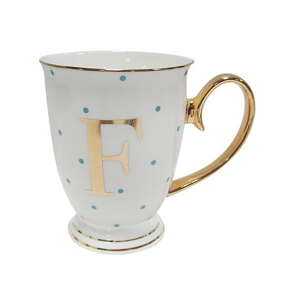 Cană-alfabet cu litera F, cu picățele albastre-image-2