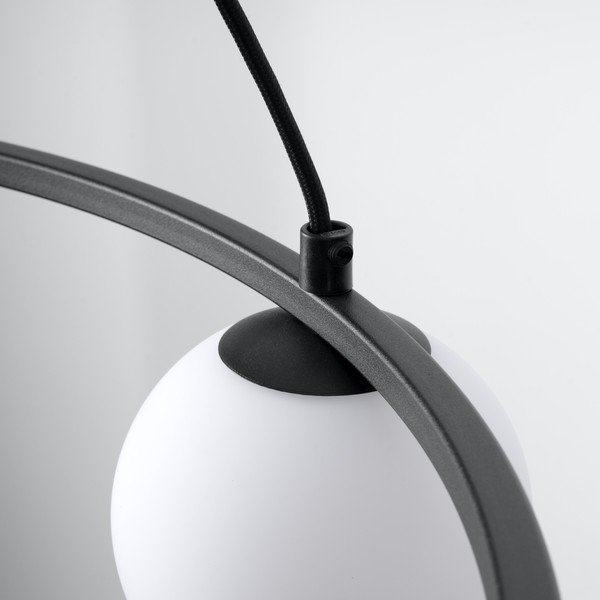 Lustră albă/neagră cu abajur din sticlă Umerta – Sollux-image-4