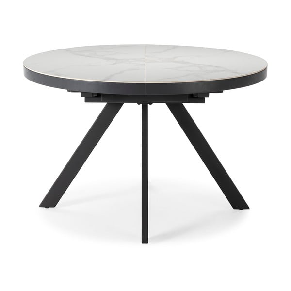 Masă de dining rotundă extensibilă cu blat ceramic cu blat suplimentar ø 120 cm Bela – Marckeric