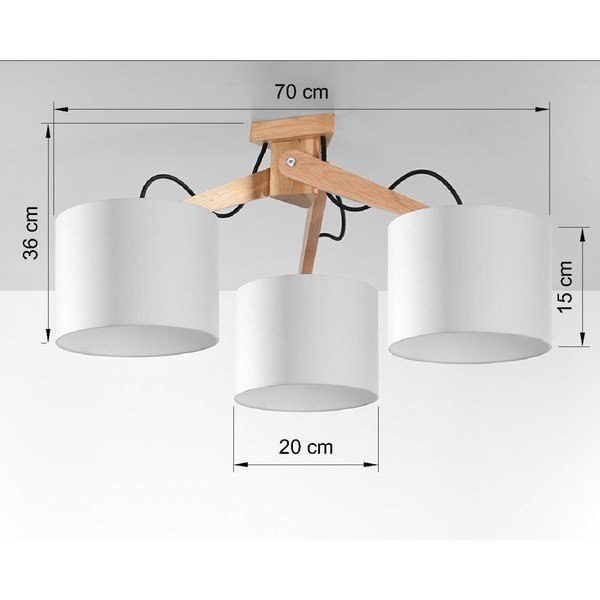 Plafonieră Sollux Donna, lungime 70 cm, alb-image-2