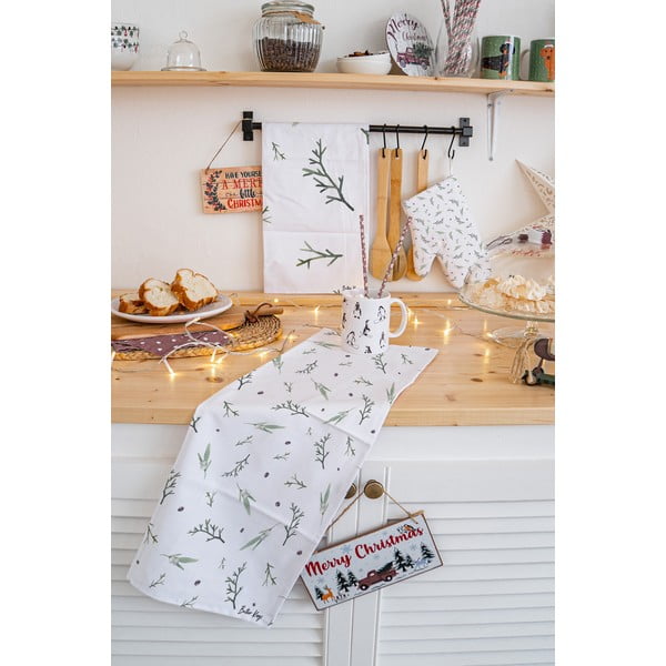 Prosoape de vase 2 buc. din bumbac 50x70 cm  cu model de Crăciun Delicate Green – Butter Kings-image-1
