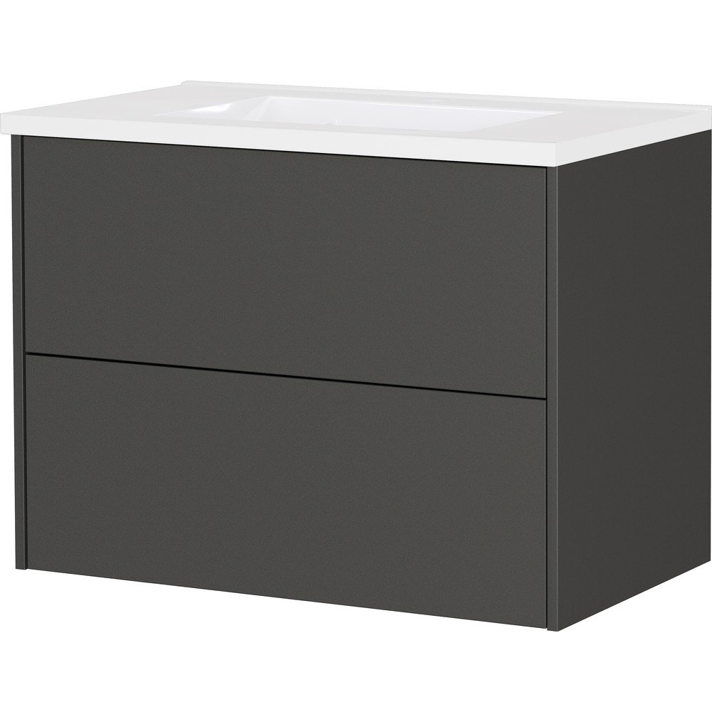 Dulap sub chiuvetă gri antracit suspendat cu aspect mat 81x61 cm Bodera – Germania