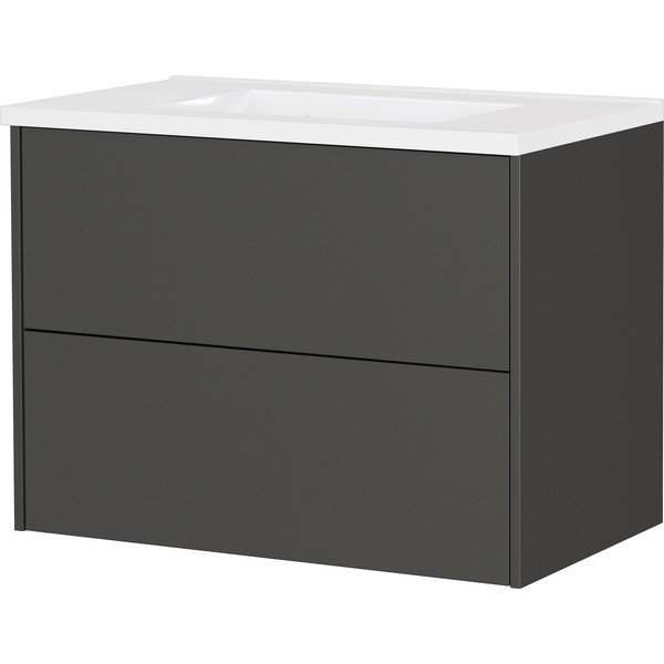 Dulap sub chiuvetă gri antracit suspendat cu aspect mat 81x61 cm Bodera – Germania