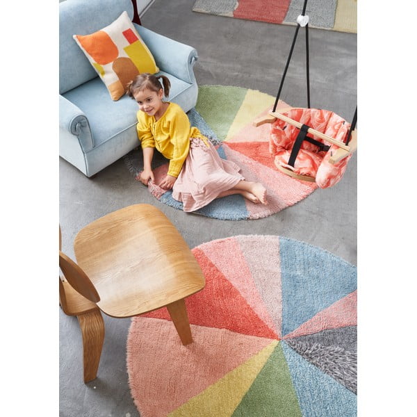 Covor pentru copii lavabil/țesut manual din lână ø120 cm Pie Chart – Lorena Canals-image-1
