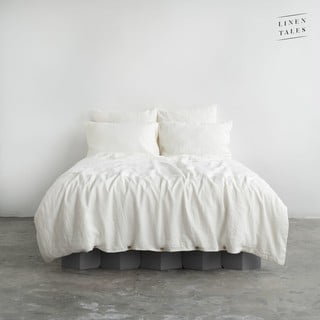Lenjerie de pat albă din in 200x140 cm - Linen Tales