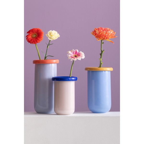 Vază albastră din sticlă (înălțime 25 cm) Plegado  – PT LIVING-image-1