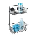 Raft dublu de perete pentru baie Wenko Vacuum-Loc® Pavia, negru